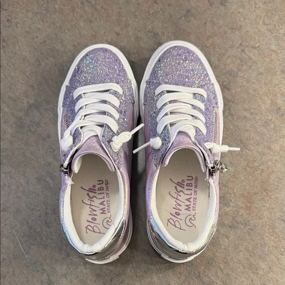Iridescent Lavender Glitter Low-Top Sneaker - Picture 2 of 6